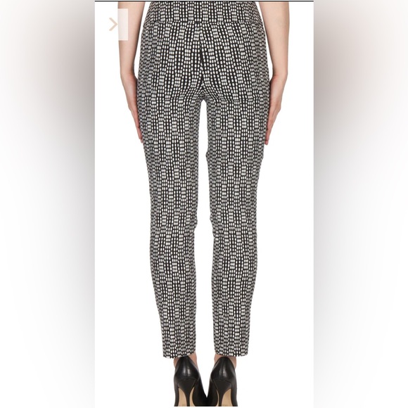 Joseph Ribkoff straight leg pull on pants black with white dots - Picture 2 of 13